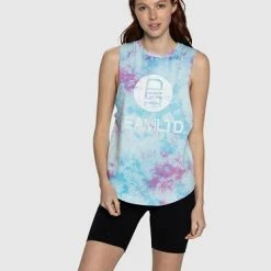 Women's Lifestyle Apparel TeamLTD Berrie Tie Dye Logo Tank