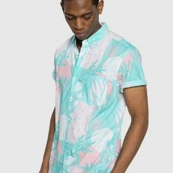 TeamLTD Teal Coral S/S Button Up