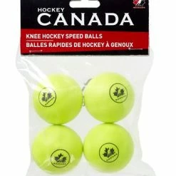 Winnwell Hockey Canada Knee Hockey Balls Yellow 4 Pack