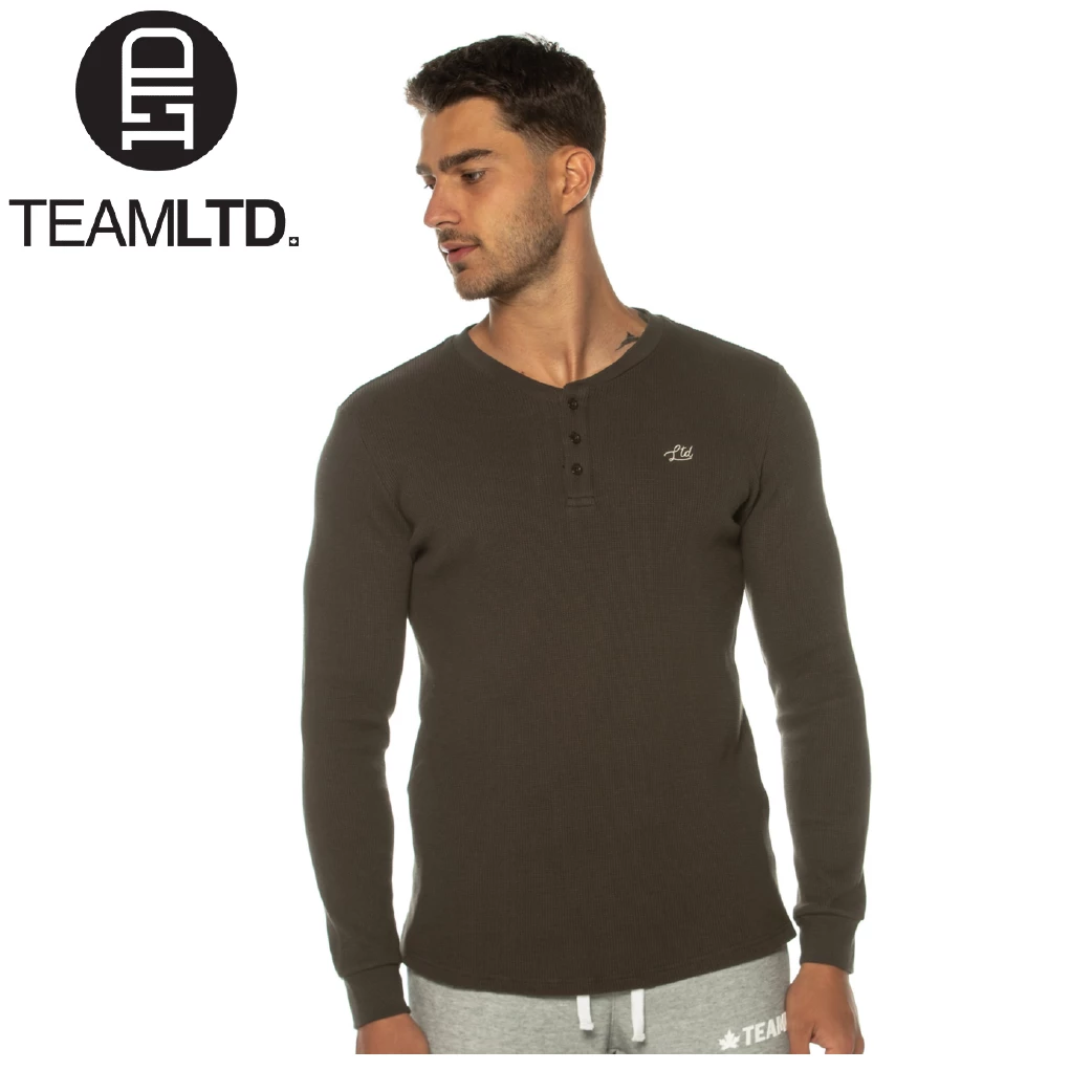 TeamLTD Charcoal Waffle Henley 3 TeamLTD Charcoal Waffle Henley
