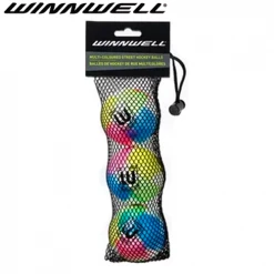 Winnwell STREET HOCKEY BALL 65MM 50G MULTICOLOUR 3-PACK (w/ MESH BAG) Hockey Training